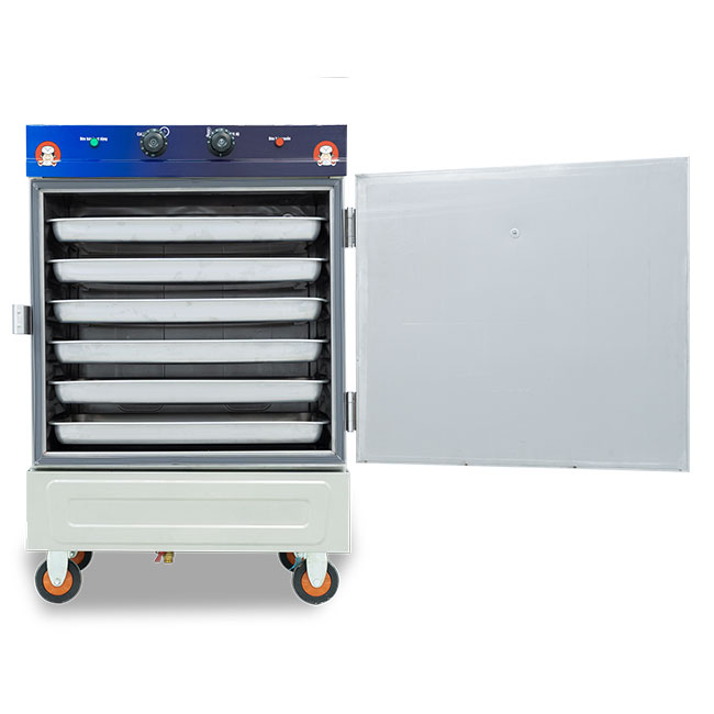 Tủ hấp b&aacute;nh bao điện 6 khay c&oacute; điều khiển trong