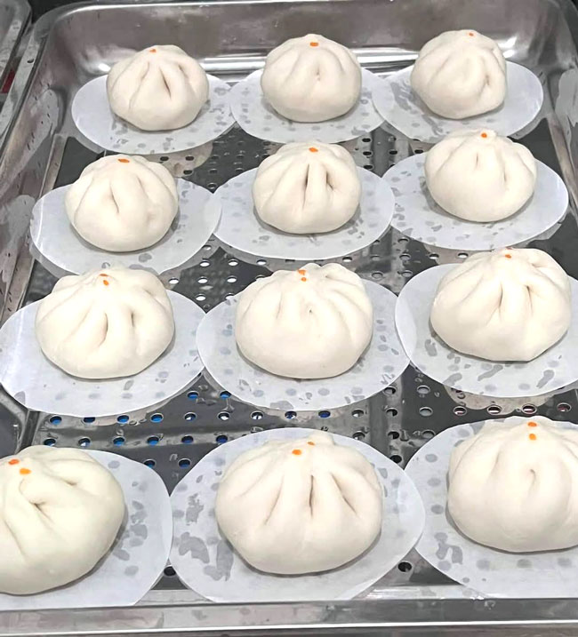 Bánh bao chín nở đều, đẹp