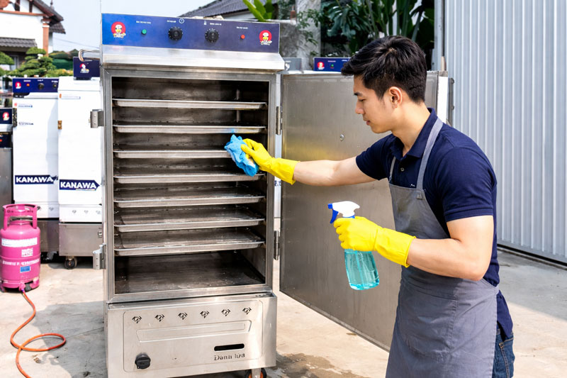 C&aacute;ch vệ sinh tủ hấp b&aacute;nh bao đ&uacute;ng chuẩn