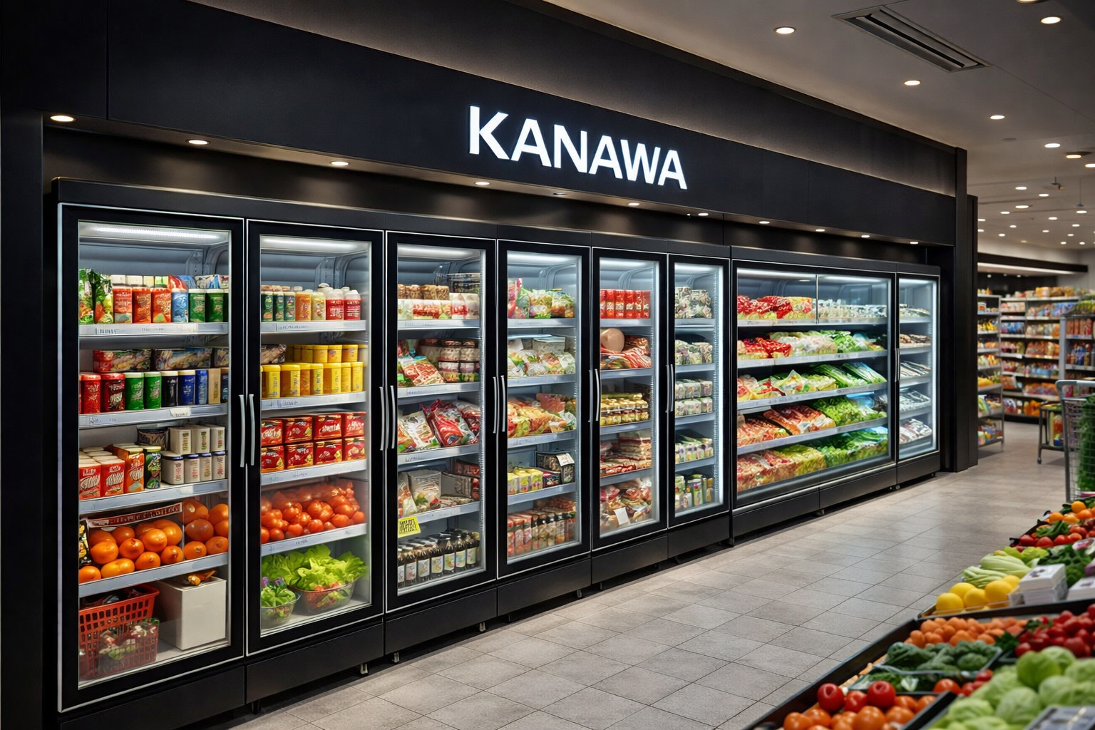 Tủ m&aacute;t si&ecirc;u thị Kanawa