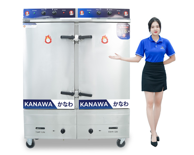 Tủ nấu cơm 3 pha 24 khay điện gas