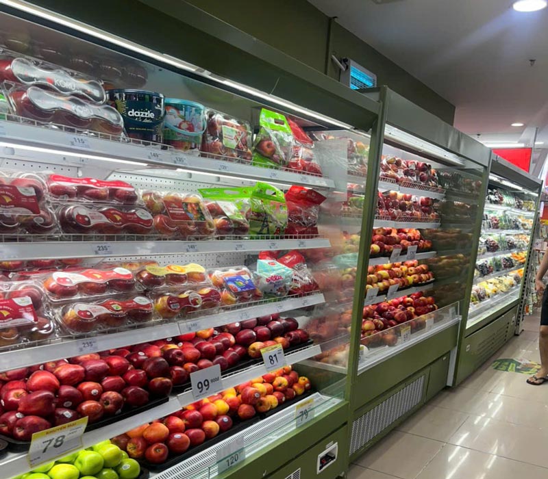 Tủ m&aacute;t kh&ocirc;ng cửa trong si&ecirc;u thị