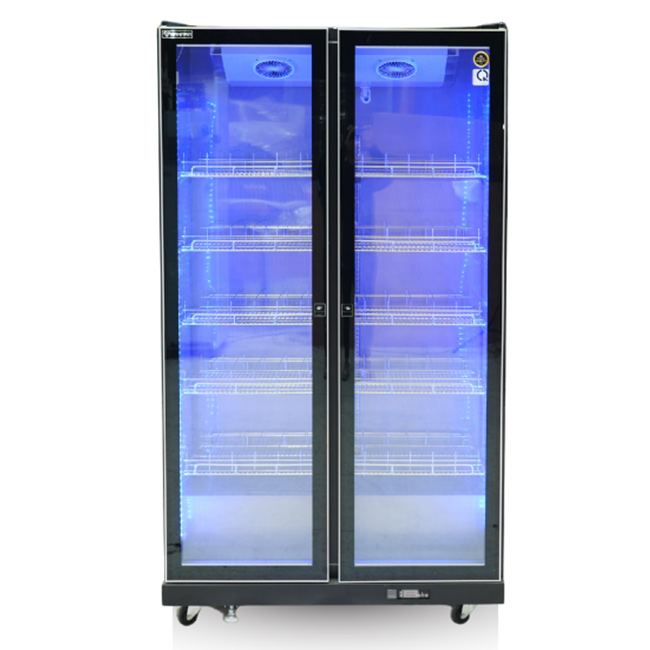 Mẫu tủ m&aacute;t 2 c&aacute;nh đen HR1180PJ 1000L