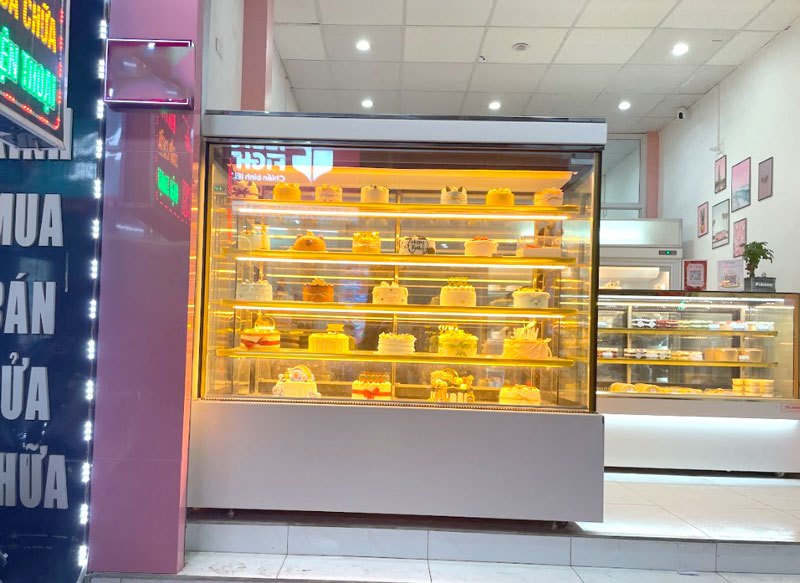 Tủ bảo quản bánh kem dàn lạnh bằng đồng