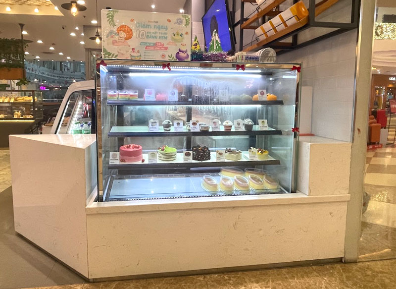 Tủ bánh kem đọng sương do không sấy kính