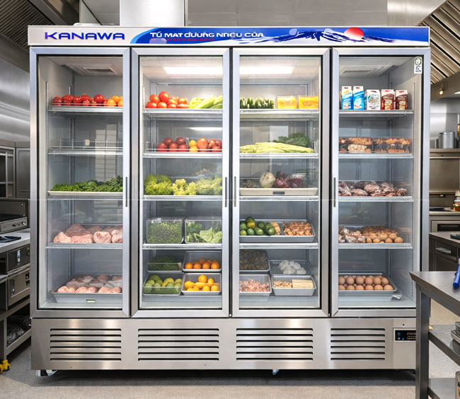 Tủ m&aacute;t bảo quản thực phẩm trong nh&agrave; h&agrave;ng