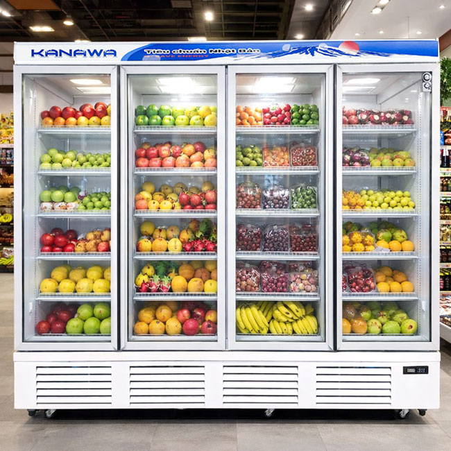 Tủ m&aacute;t trưng b&agrave;y tr&aacute;i c&acirc;y 4 c&aacute;nh