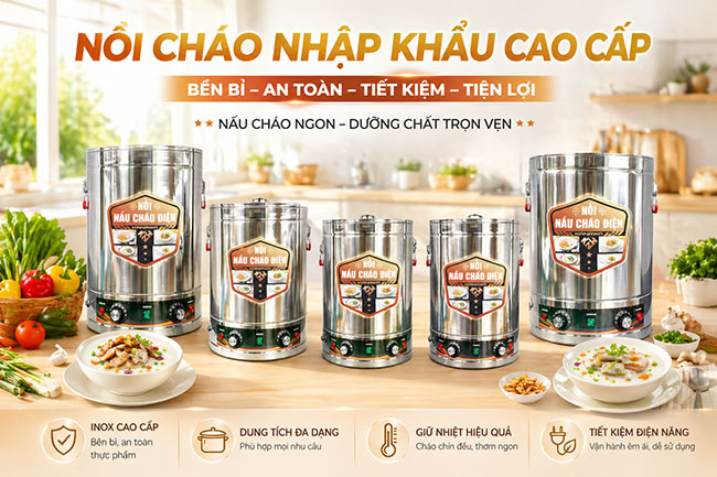 Nồi nấu ch&aacute;o điện nhập khẩu Kanawa
