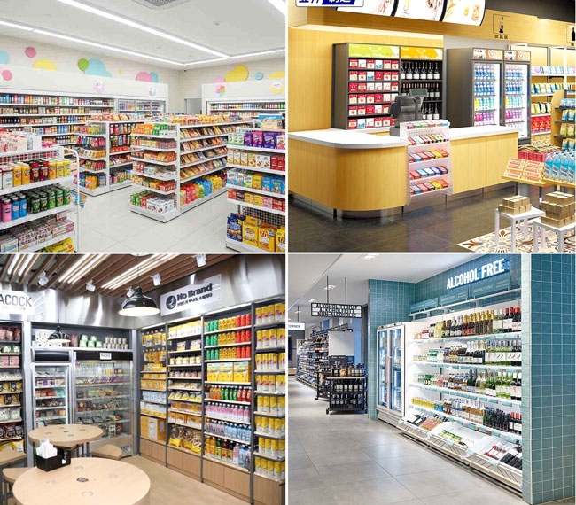 Thiết kế cửa h&agrave;ng tiện lợi phong c&aacute;ch trẻ trung