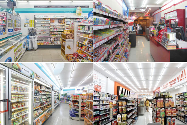 Thiết kế cửa h&agrave;ng tiện lợi phong c&aacute;ch gần gũi