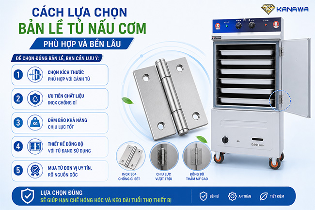 C&aacute;ch lựa chọn bản lề tủ cơm c&ocirc;ng nghiệp