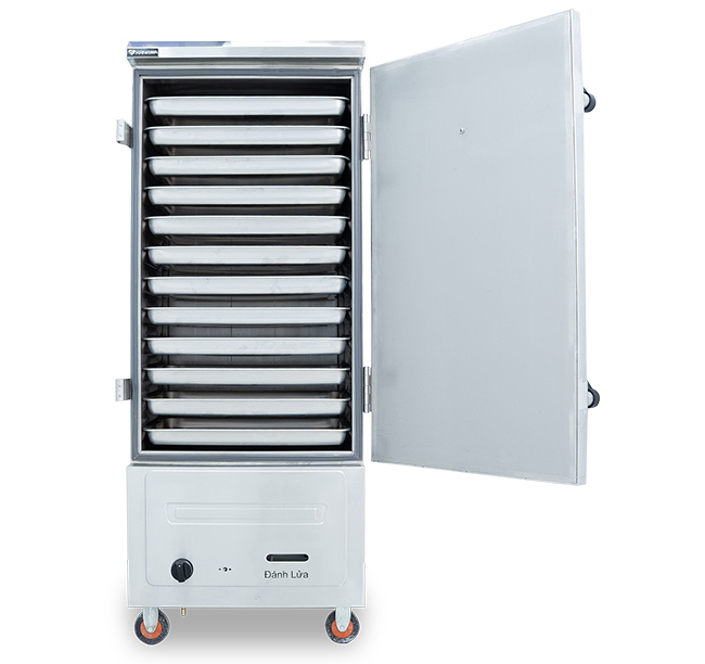 Tủ hấp bánh bao 12 khay gas