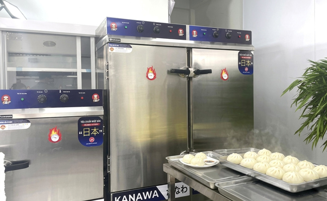 Tủ hấp bánh bao 24 khay có năng suất cao