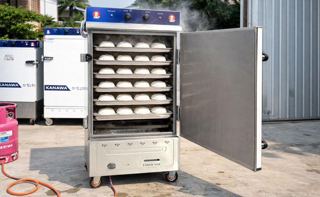 Tủ b&aacute;nh bao 6 khay hấp số lượng lớn b&aacute;nh