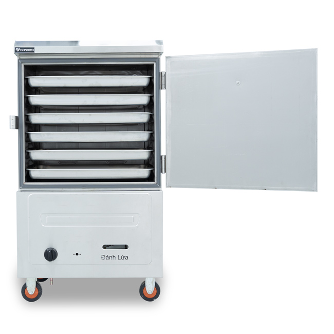 Tủ hấp bánh bao bằng gas 6 khay