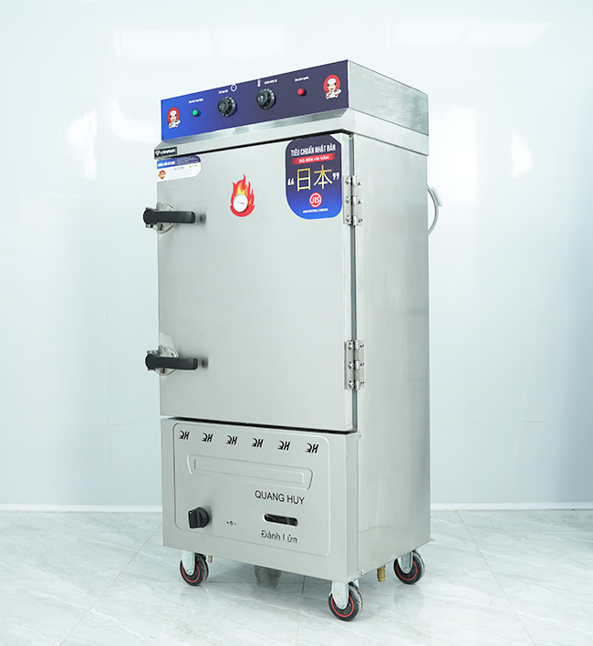 Tủ hấp b&aacute;nh bao 8 khay điện gas c&oacute; điều khiển