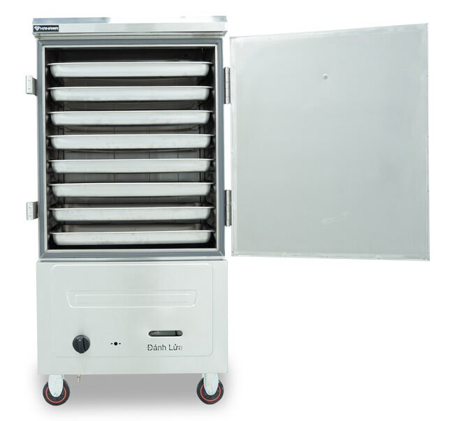 Tủ hấp bánh bao 8 khay gas