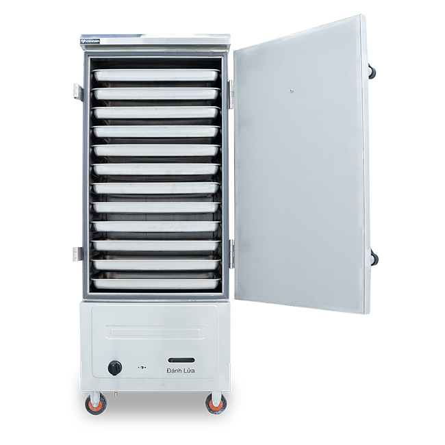Tủ hấp bánh bao bằng gas 12 khay