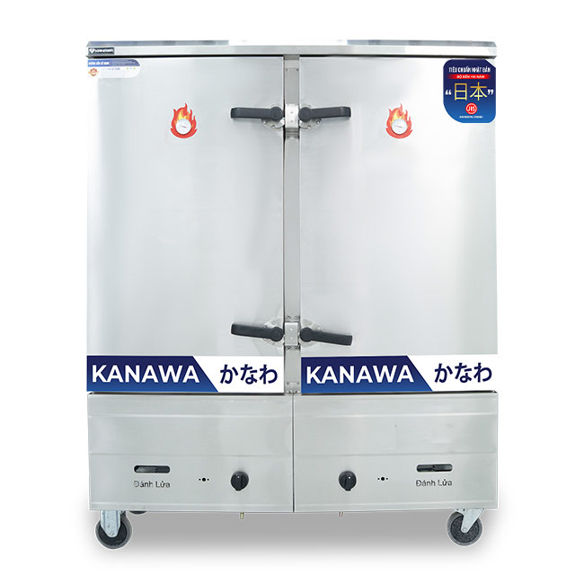 Tủ hấp bánh bao bằng gas 24 khay