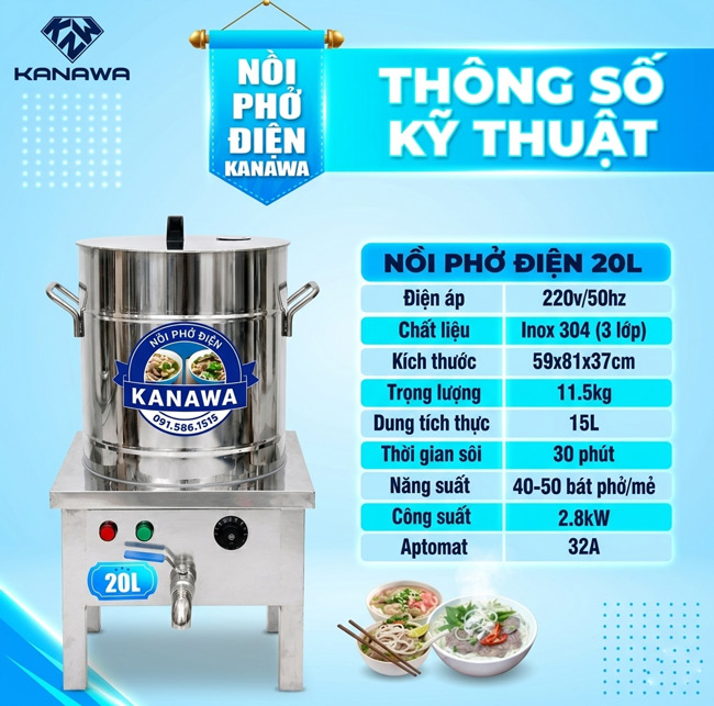 Nồi phở điện 20l
