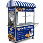 Xe bánh mì Doner Kebab 1m2 mái vòm xanh dương