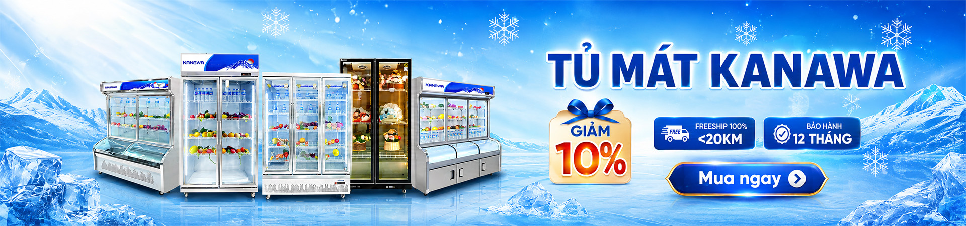 Banner tủ mát kanawa
