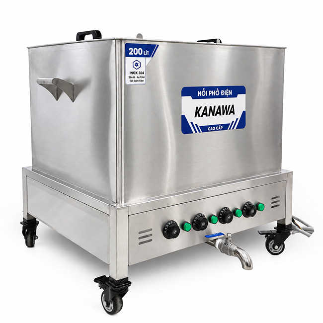 Nồi vuông nấu phở điện 200l NPV200 phải